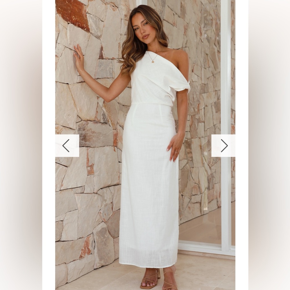 Chic One-Shoulder White Dress